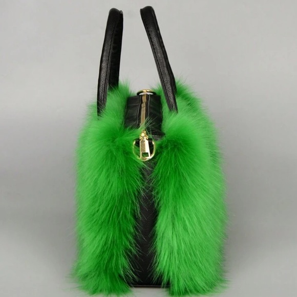 Faux Fur Trim Hand Clutch Bag - Picture 3 of 5